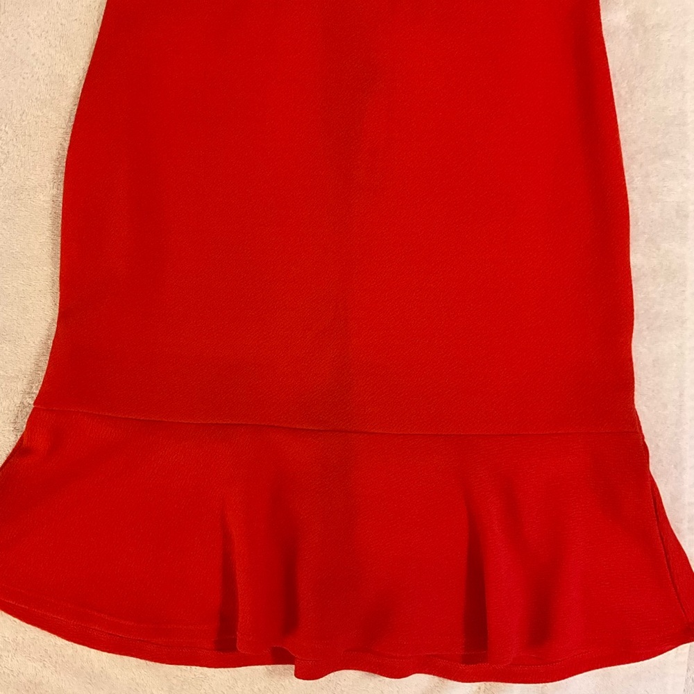 Le Lis Vibrant Red Pencil Skirt